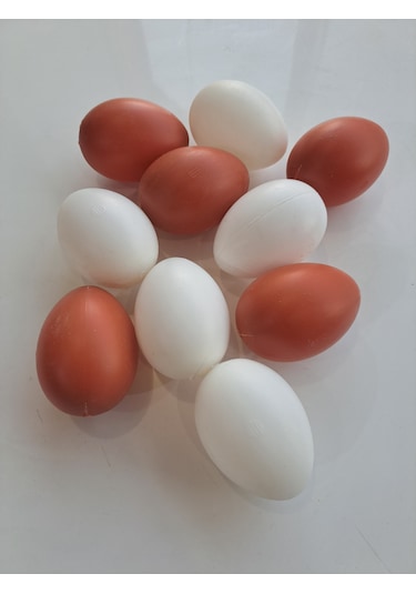 Plastik Sahte Tavuk Yumurta Beyaz 5 Adet Kahverengi 5 Adet