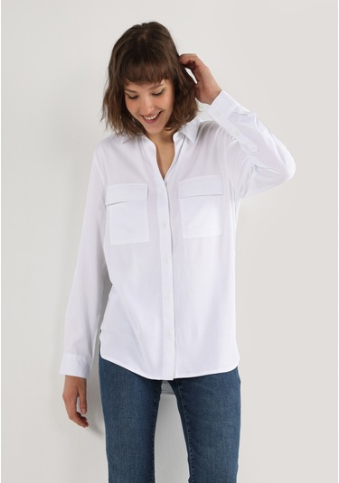 Colins Beyaz Kadın Gömlek U.kol Cl1053348 Q1.v2 Wht Beyaz