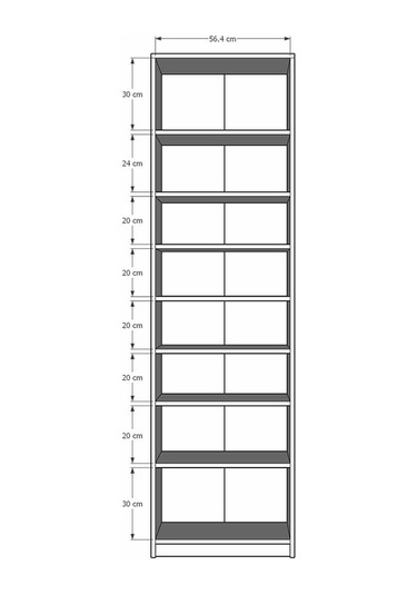 Asra Trend %100 Mdflam Akça Ağaç Kitaplık K-04