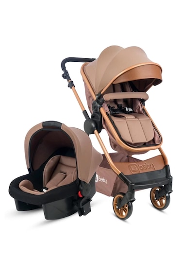 4 Baby Cool Travel Sistem Bebek Arabası Kahverengi
