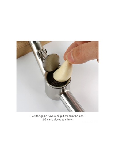 Xiyyadms Paslanmaz Çelik Sarımsak Presi - Kolay Kullanımlı 3 Boyut Seçenekli Mutfak Yardımcısı Gümüş