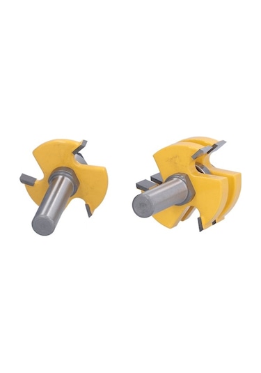 Besthome1 2 Adet Ahşap T Tipi Dil-kanal Freze Ucu, 3 Dişli, 1 Rol, 1/2 İnç Sap, Ptfe Kaplama, Temiz Kesim, Dış Ve Ahşap İşleri