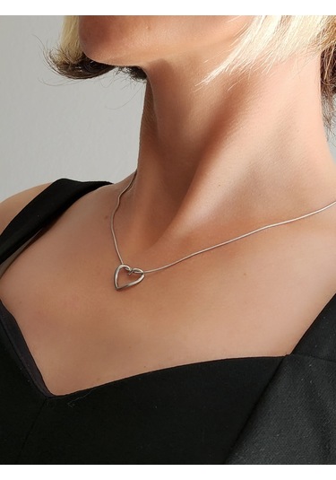 Kalpli Düğüm Loop Silver Gümüş Renkli Kolye