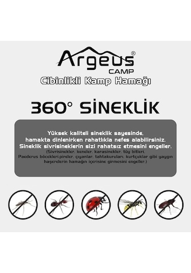 Argeus Cibinlikli Kamp Hamağı Mavi Çok Renkli