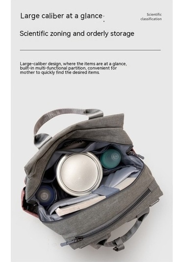 Didadodo Dinosaurs Kareli Kumaş Anne Bebek Sırt Çantası - Pembe/gri Altın, Güzel Tasarım Altın