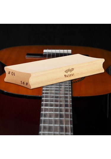 Leezsing Profesyonel Gitar Freze Düzleştirme Ve Parlatma Bloku - 10"&14" + 2x600 Kum Kağıdı