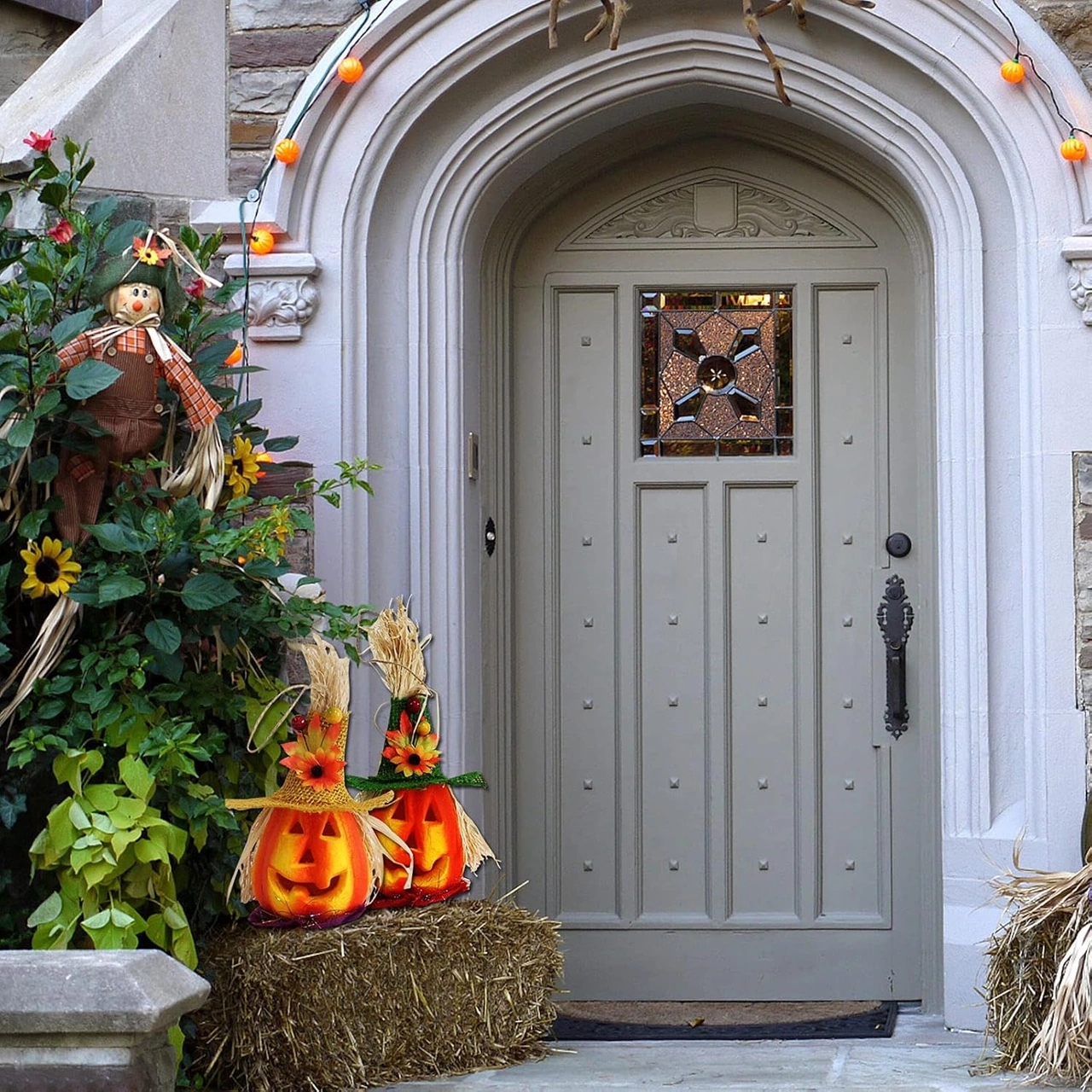 Işıklı Jack-o-lantern'ler, Led Işıklı Benzersiz Tasarım Cadılar Bayramı Süslemeleri, İç Ve Dış Mekan Kullanımı, Hasat Sevinci, Üflemeli Tasarım, Yeniden Kullanılabilir Diğer