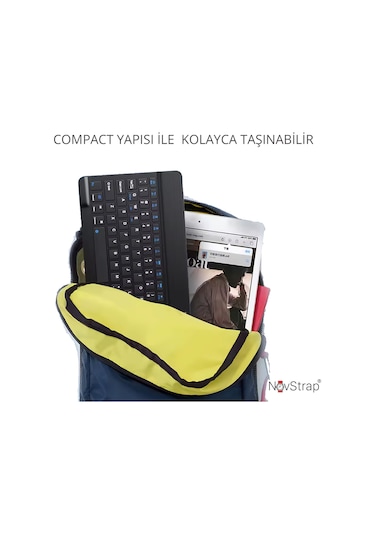 Novstrap Apple Uyumlu iPad Mini 2 3 4 5 6 7 İle Üretilmiş Bluetooth Klavye Mouse Seti Pembe Optik
