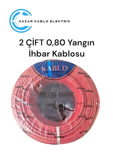 Yeşim Kablo 2x2x0.80 Mm+0.50 Yangın Alarm Kablosu 100 Metre