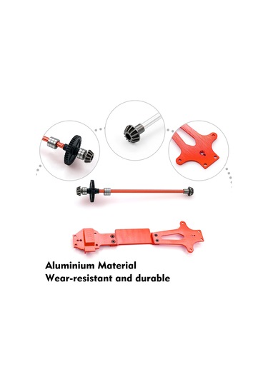 Samdoo 1/14 Wltoys 144001 İç Ötürücü Vites + İkinci Kat Tahta Alüminyum Upgrade Seti Kırmızı - Bjm099