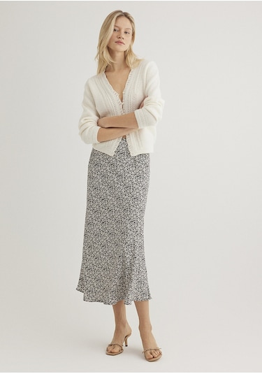 Mavi - Baskılı Midi Etek 1310583-89851 Bej