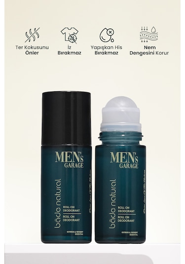 Bade Natural Men's Garage Roll On Deodorant 50 Ml