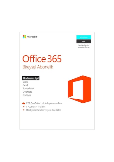 Microsoft Office 365 Bireysel Lisans (1YIL)