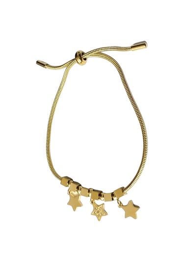 Kadın Çelik Yıldız Sallantılı Altın Renk Bileklik Çelik