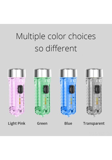 Wezone Dışarıda Evde Kullanılan Minik Anahtar Zinciri Feneri, 5w Çok Fonksiyonlu Parlak Işık, Şeffaf Abs+alüminyum, Kırmızı-mavi Flş Modları Şeffaf