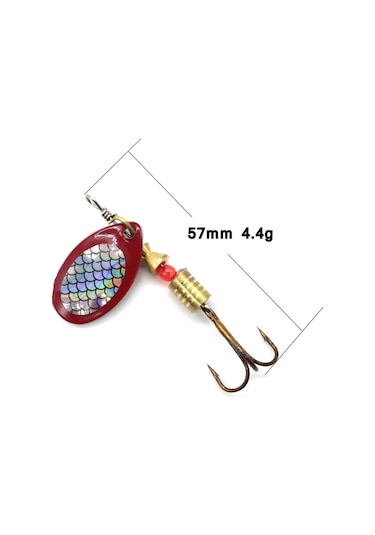 Springsun Hafif Metal Yapay Yem Seti - Döner Pul Desenli, 3 Kancalı, Balık Çekici