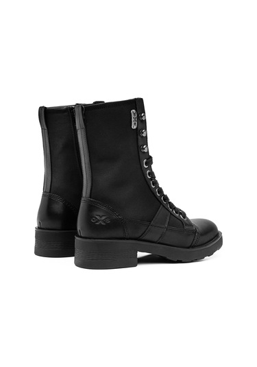Çizme Kadın Oxw002300 Oxs Frank 0023 Mıd D Nylon/leather Black Siyah