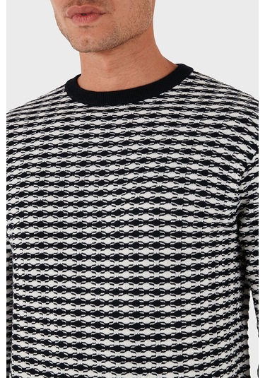 Emporio Armani Erkek Kazak Em003830 Af19833 F0015 Beyaz-lacivert Beyaz-lacivert