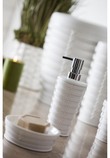 Primanova Palm 5 Parça Banyo Seti Beyaz M-Sas06-01