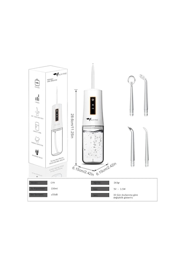 Valkyrie Şarj Edilebilir Taşınabilir Ağız Duşu Diş Protez Bakım 4 Başlıklı Sessiz Çalışma
