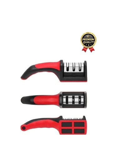 Profesyonel Ergonomik Pratik Keskin Paslanmaz Çelik Şef Mutfak 3 Kademeli Kolay Bıçak Bileme Aleti