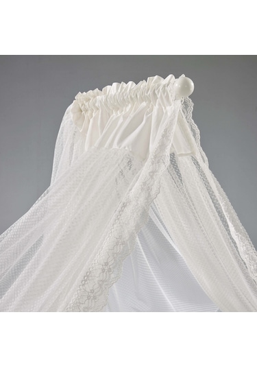 Meltem Kids Mondo Sallanır Ahşap Anne Yanı Beşik 60x120 cm (beyaz-ekru) Ekru