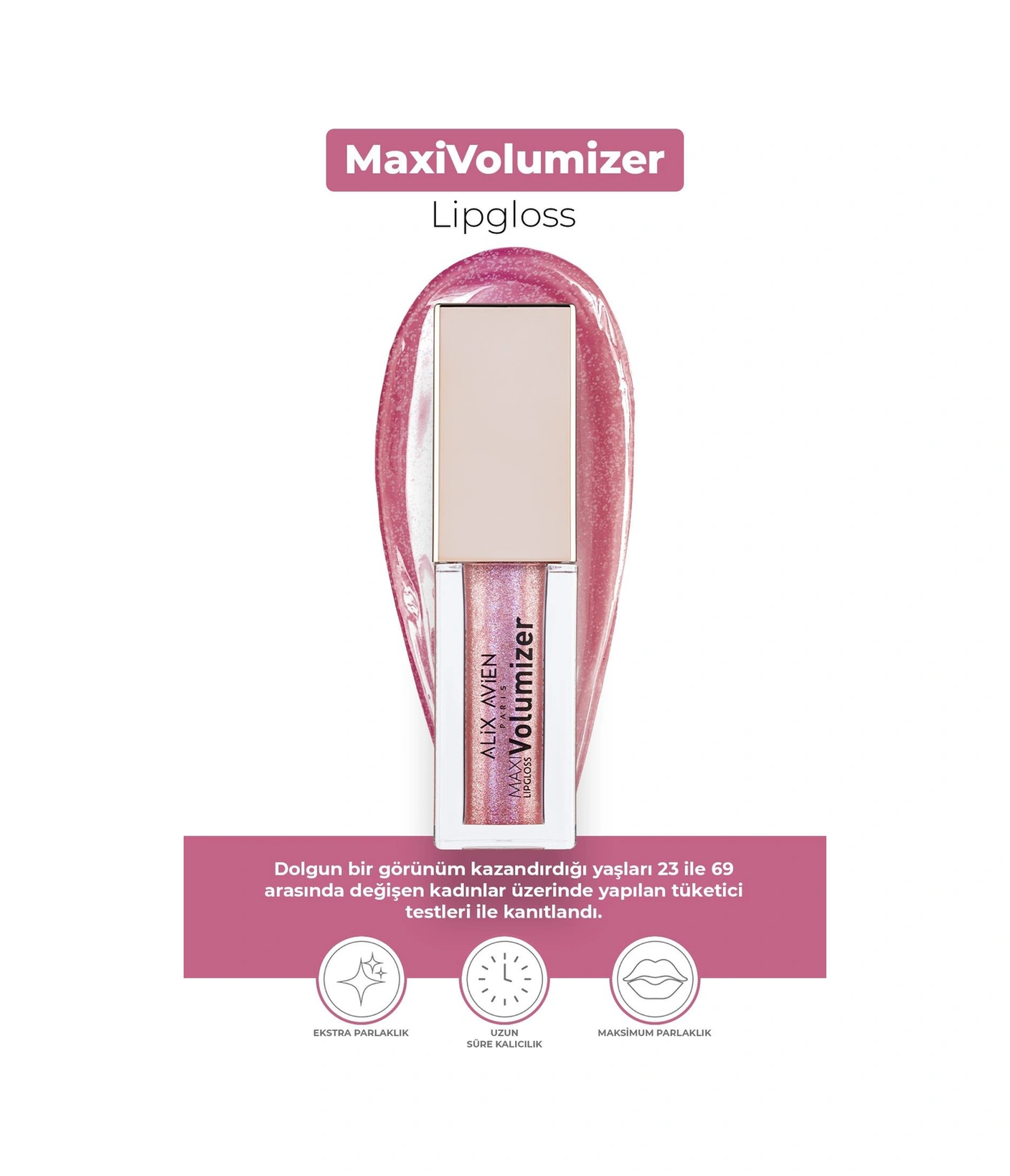 Alix Avien Maxivolumizer Lipgloss 207 Rosy Violet Kalıcı Ve Nemlendirici Ruj Dolgunlaştırıcı Etki