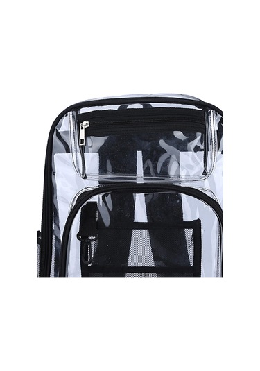Homyl Spor Erkekler Için Şeffaf Sırt Çantası 2 Yollu Zip Siyah