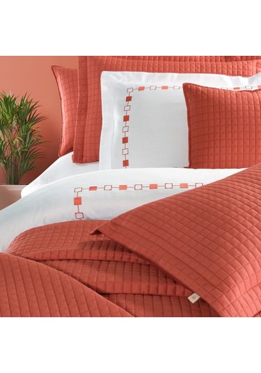 Pasioni Saten Elegante Mercan Nakışlı Çift Kişilk Nevresim Takımı Mercan