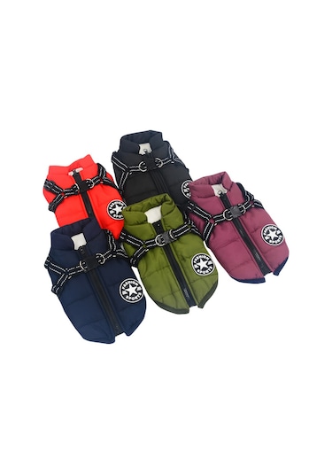 Ximistore9 Kışlık Isı Sağlayan, Parlak Yansımalı Köpek Montu - Siyah 4xl, Dayanıklı, Yumuşak Kumaşlı Evcil Hayvan Giysisi T牵引绳 Hariç