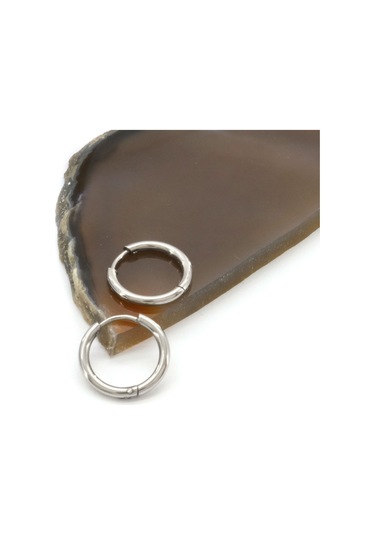 Çelik Halka Küpe Düz Halka Model Unk-826 Gümüş