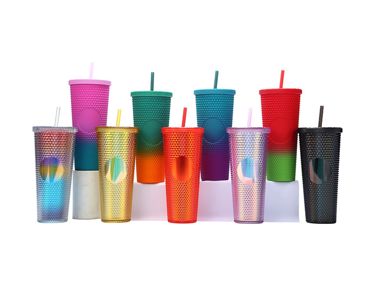 Yaleker 710ml Büyük Kapasiteli Abs Cam Su Bardak, Kırılmaya Dayanıklı, Isıya Dayanıklı, Çocuklu Kapak Ve Pipetli, Renk Seçenekli Transparan Mermer Desenli Diğer