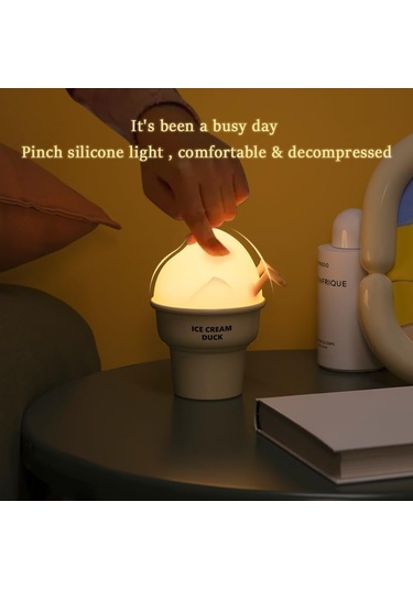 Dondurma Ördek Gece Lambası, Silikon Emzirme Lambası, Usb Şarj Edilebilir Diğer