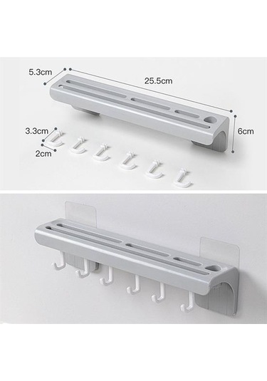 Pratik Çoklu Bıçak Askısı Mutfak Bıçak Düzenleyici Organizer Daya Ahşap - Siyah