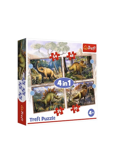 Trefl Ilginç Dinazorlar 4'Lü 35+48+54+70 Parça Puzzle