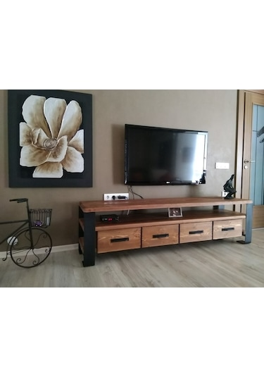 Deryawood Masif Ahşap Çekmeceli Tv Ünitesi (333618863)