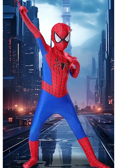 Spider-man Kostümü Kırmızı Çocuk - 1.35-1.45 Boy Cosplay