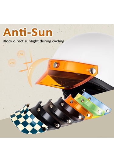 Youtek Retro Motosiklet Kaskı Siperliği, My01 Güneş Koruma Ve Stil İçin Üç Tokalı Siyah Model