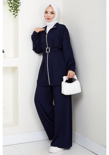 Dilsa Kemerli Oysho İkili Takım 1607 - Lacivert Lacivert