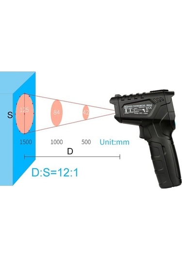 Jzcat Endüstriyel Dijital Kızılötesi Termometre - Siyah