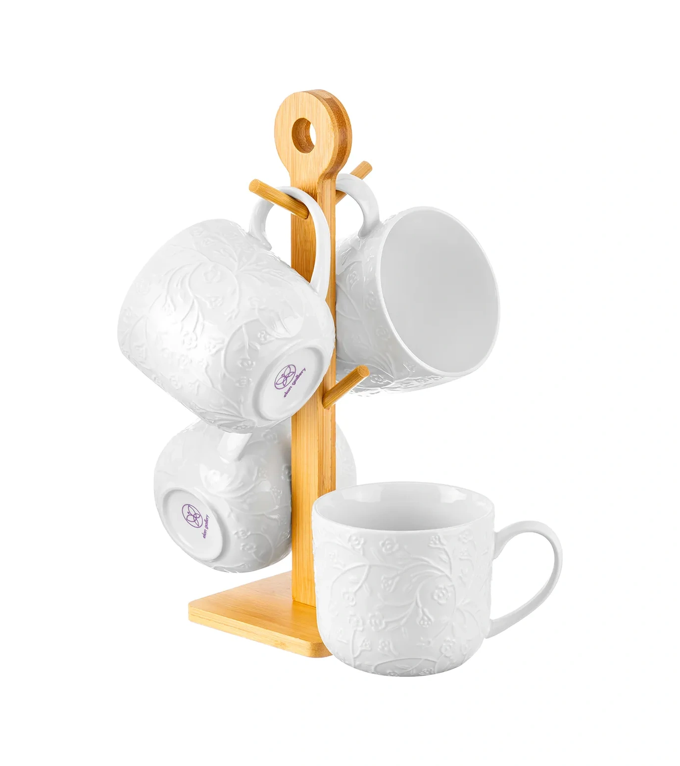 Elan Gallery Ayarlı Bardaklar "çubuklar-çiçekler" 4 Adet, 480 Ml 222799534 Beyaz