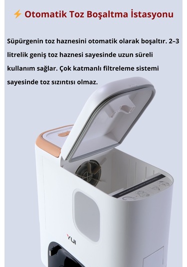 Yui RS16 Pro Max Pet Kit Özellikli Akıllı Robot Vacuum & Mop Süpürge