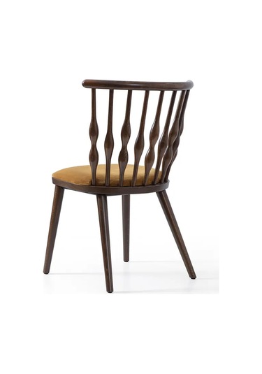 Natura Retro Ahşap Sandalye Ceviz - Sarı