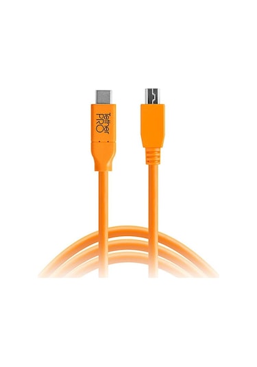Tether Tools CUC2515-ORG 4.6m USB Kablosu (USB-C - 5Pin Micro USB