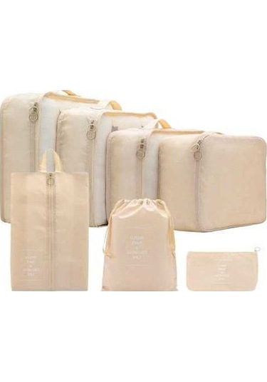 Electric Taşınabilir Seyahat Kozmetik Organizatör Seti 7 Parça Haki Haki