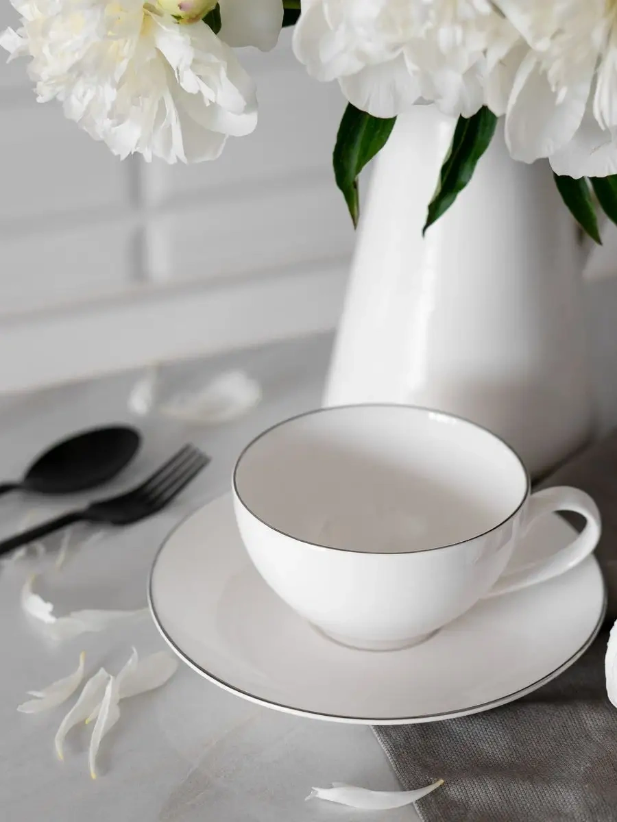 Korall Jaspar 400ml Porselen Çay Takımı Hediye Paketi 85454087 Beyaz