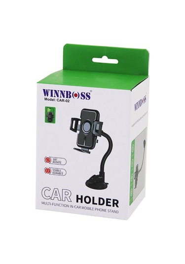 Araç - Oto Telefon Tutucu 360 Eğilip Bükülen Akrobat Kol Vantuzlu - Oynar Baş- Genişlik Ayarı