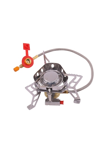 Mini Taşınabilir Gaz Brülörü, Bölünmüş Tasarım, Rüzgara Dayanıklı Kamp Ocağı Gümüş Çok Renkli