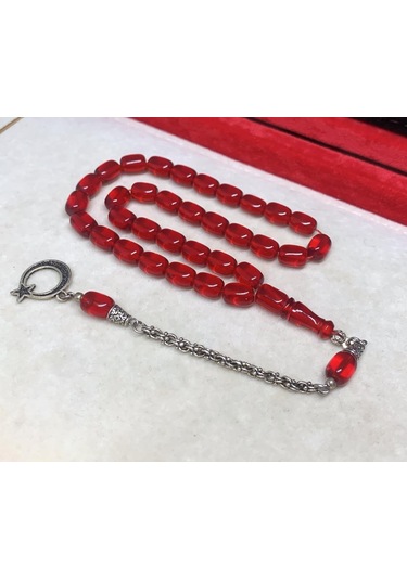 Kapsül Model Kırımızı Ateş Kehribar Tesbih