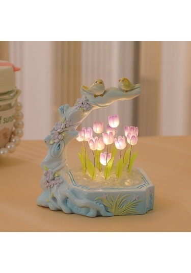 Cbtx Yw-bc Çiçekler, Kuşlar, Laleler, Gece Işıkları, Edebi Süsler Mor